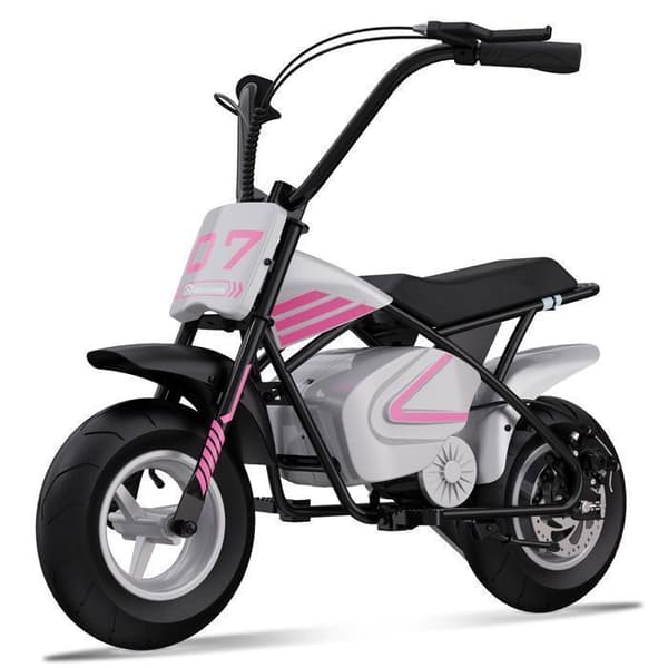 Elmotorcykel för barn 3-12 år - EVERCROSS - 300W - 100.8Wh Grå Rosa