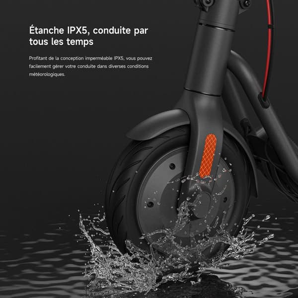 NAVEE V25 Elektrisk Scooter för Vuxna - Räckvidd 25 km, 25 km/h, Motor 600W, Vattentålighet IPX5, 10" Däck, Fällbar - Svart