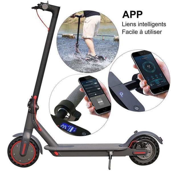 Trottinett elektrisk JUICEASE 365GO, 350W Vuxen Scooter, Räckvidd 20KM, 36V, 7.8Ah, 25KM/H, 8.5", APP, Fällbar, 120KG, Svart