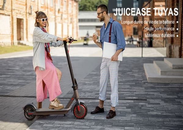 Trottinette électrique JUICEASE TUYAS, 350W, 8.5" Vuxenscooter, Räckvidd 25KM, 36V, 10.5Ah, 25KM/H, Lampor, APP, Fällbar, 120KG, Svart