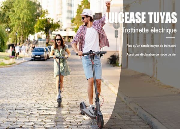 Trottinette électrique JUICEASE TUYAS, 350W, 8.5" Vuxenscooter, Räckvidd 25KM, 36V, 10.5Ah, 25KM/H, Lampor, APP, Fällbar, 120KG, Svart