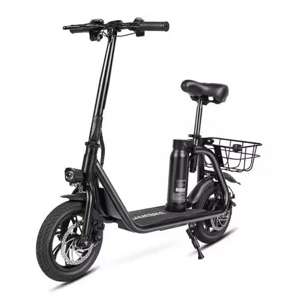 Samebike SM-C02 hopfällbar elektrisk sparkcykel med säte, Motor 500W, 36V 13Ah batteri, 14" däck, Dubbel skivbroms Gasreglage - Röd
