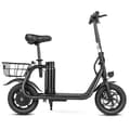Miniatyrbild 1 av 6: Samebike-SAMEBIKE SM-C01 Fällbar elektrisk scooter med sits, Motor 350W, Batteri 36V 10.4Ah, 12"-med korg, Svart