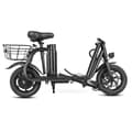 Miniatyrbild 3 av 6: Samebike-SAMEBIKE SM-C01 Fällbar elektrisk sparkcykel med sits, Motor 350W, Batteri 36V 10.4Ah, 12"-med korg, Blå