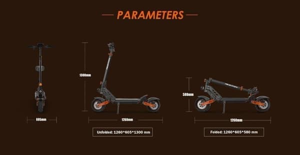 Kukirin G2 MAX elektrisk scooter med 70 km rækkevidde, 55 km/t hastighed, 10" terrængående dæk og 1000W motor til eventyrpendling