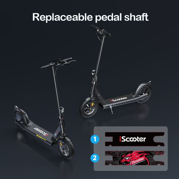 iScooter i9S elektrisk skoter - 500W motor, 30 km räckvidd, hybridbromsar, pendlingsvänlig, 120 kg last