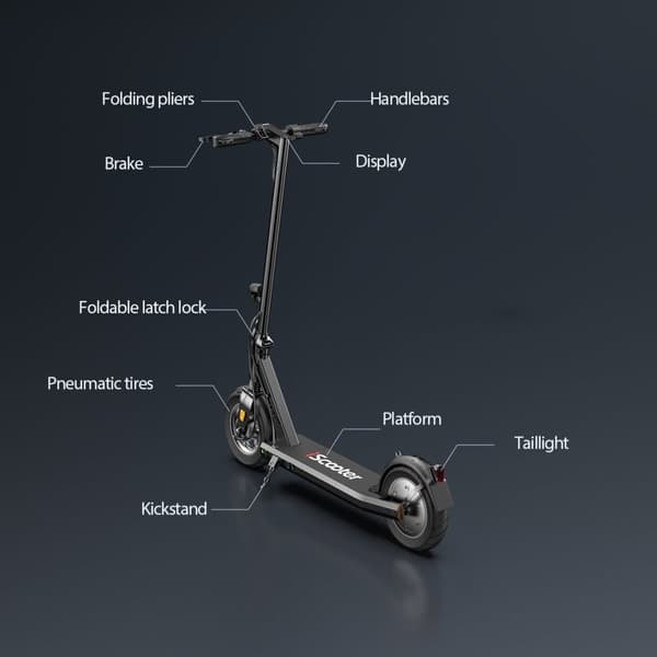 iScooter i9S elektrisk skoter - 500W motor, 30 km räckvidd, hybridbromsar, pendlingsvänlig, 120 kg last