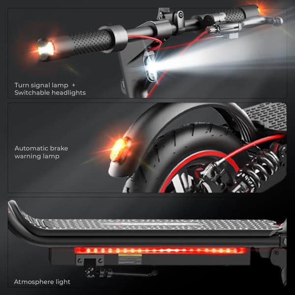 iScooter W7 elektrisk scooter - 350W motor, 25 km+ rækkevidde, dobbelt affjedring, hybridbremser, EU-kompatibel