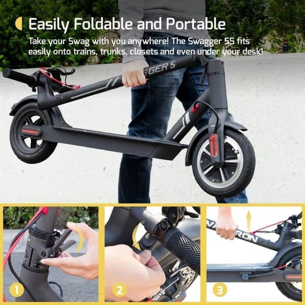 Sammenklappelig El-løbehjul til Bykørsel – Swagger 5S, 350W Motor, V2 Boost, Swagtron
