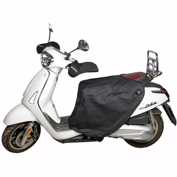 Scooterin jalkasuojus, tuulenpitävä muotoilu, irrotettava kesäkäyttöön,musta