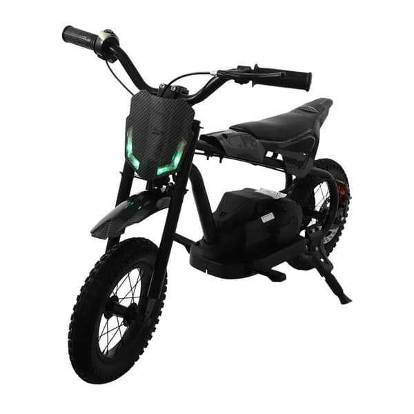 Barnens elektriska motorcykel, dubbel hastighet på 4,97 mph och 7,46 mph, 150W effekt,svart
