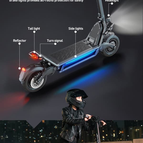 JOYOR E6-S Elektrisk Scooter - 1600W*2 Motorer 60V31.5AH Batteri 85KM Rækkevidde Skivebremser - Sort