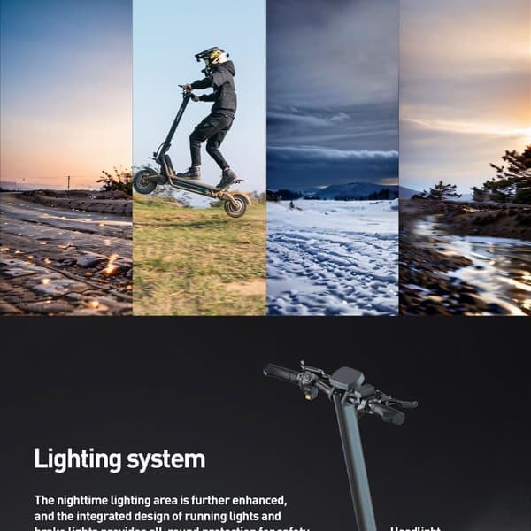 JOYOR E6-S Elektrisk Scooter - 1600W*2 Motorer 60V31.5AH Batteri 85KM Rækkevidde Skivebremser - Sort