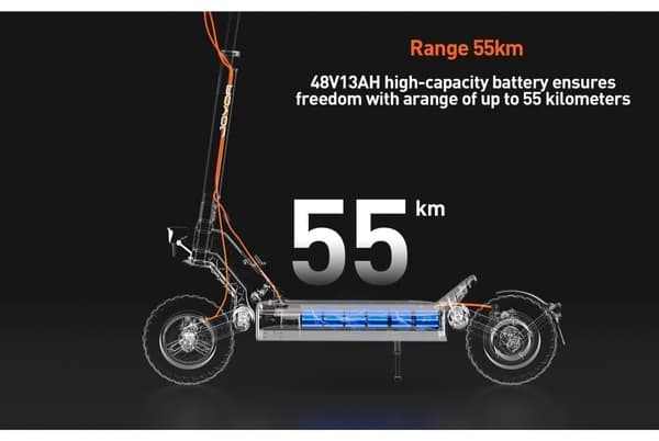 JOYOR S5-Z elektrisk scooter med blinklys - 600W motor 48V13AH batteri 45KM rækkevidde skivebremser - sort
