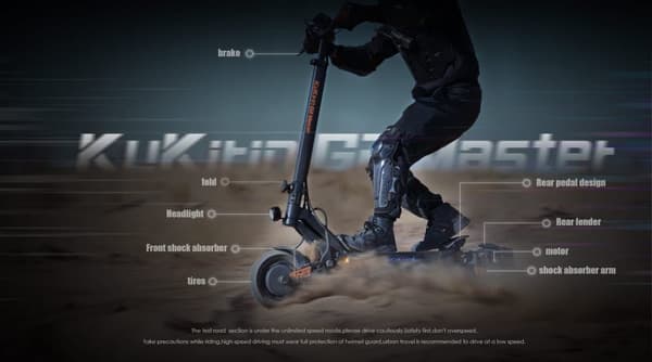 Elektrisk scooter KuKirin G2 Master, 1000W*2, 20,8Ah, sort