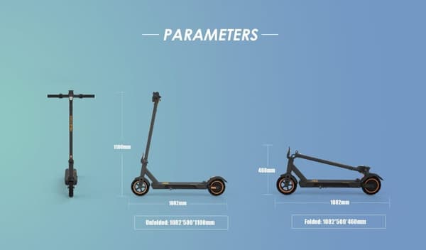 E-scooter KuKirin S1 Max 8'', sort