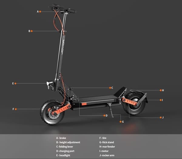 Joyor S5 10'' sähköskootteri, musta