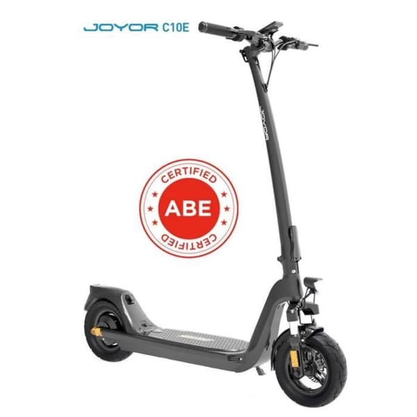 Trottinett Elektrisk JOYOR C10E - Motor 500W Batteri 48V10.4AH Däck 10 Tum Skivbromsar Certifierad ABE Fällbar - Svart