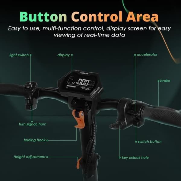 KUKIRIN G2 Max Elektrisk scooter med sitteplass, kraftig motor på 1000 W, toppfart på 35 MPH, rekkevidde på 50 miles, batteri