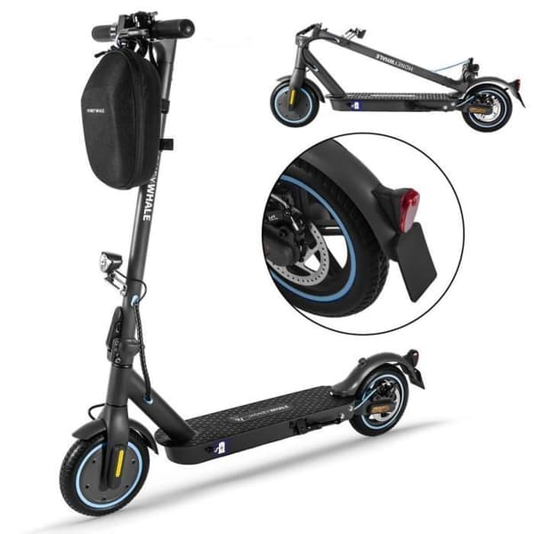 Elcykel Honey Whale E9 Med ABE-certifiering - Motor 330W Batteri 36V7.5AH Räckvidd 25KM Skivbromsar - Svart