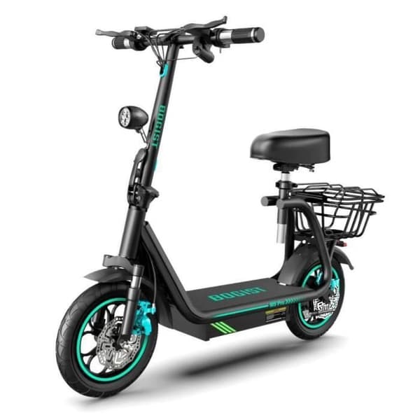 Trottinette Elektrisk BOGIST M5Pro+ - Motor 500W Batteri 48V13AH Räckvidd 35KM Skivbromsar Fällbar Design - Svart Blå