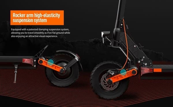 JOYOR-S8-S-Z-foldbar elektrisk scooter 600W dobbeltdrevsmotorrækkevidde-80 km - 10-tommer terrængående dæk for og bag hydraulisk