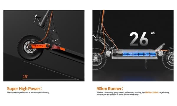 JOYOR-S8-S-Z-foldbar elektrisk scooter 600W dobbeltdrevsmotorrækkevidde-80 km - 10-tommer terrængående dæk for og bag hydraulisk