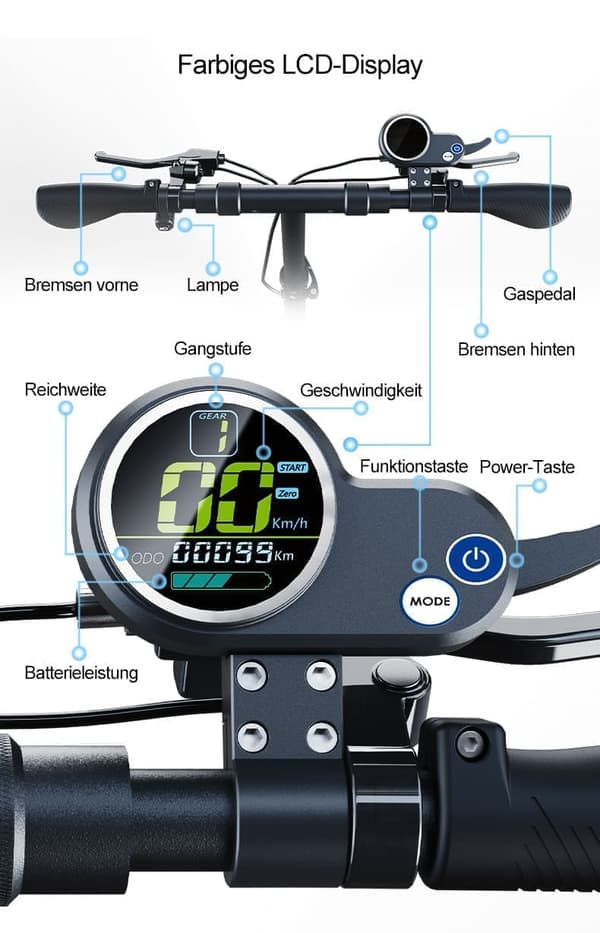 JOYOR Y8-S 10-tommer elektrisk scooter, 48V 26Ah batteri, 500W motor, 20 km / t maks., 3 hastighedsniveau