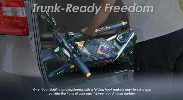 KuKirin A1 foldbar elektrisk scooter 10 tommer, 800W motor, 48V 13Ah batteri, maks. hastighed 45Km / t, skivebremse for og bag