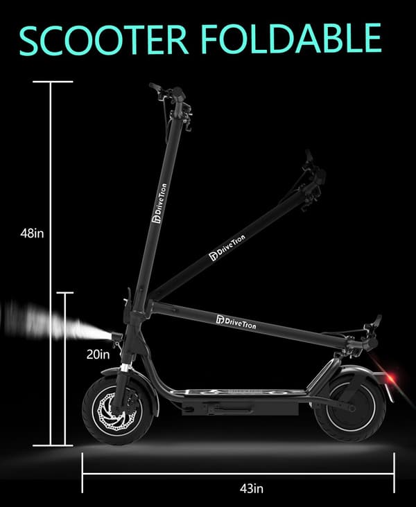 DriveTron DT01 36V 13AH elektrisk scooter – 400W motor, 45 km rækkevidde, IPX5 vandtæt