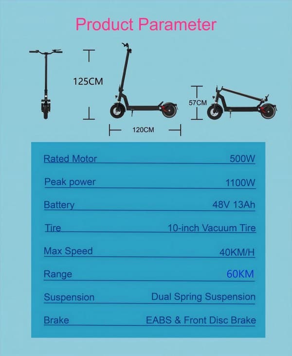 DriveTron DT08 48V 13Ah sähköskootteri – 40 km/h nopeus, 60 km kantama, 1100 W moottori, ergonominen muotoilu