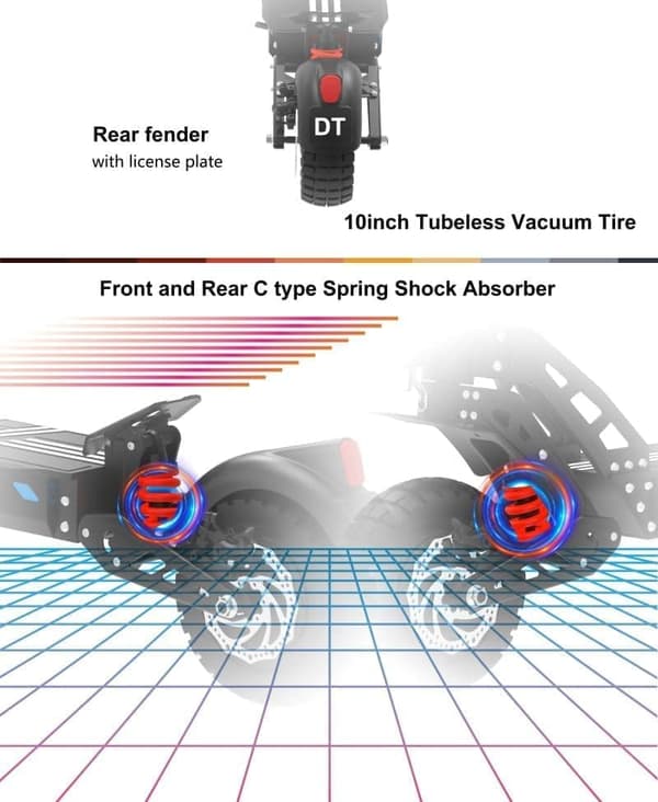 DriveTron DT10 48V 15.6Ah elektrisk scooter – 50 km/t hastighed, 55 km rækkevidde, 1400W motor, NFC-start