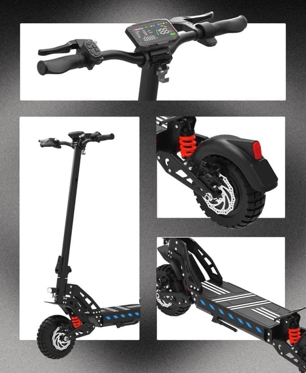 DriveTron DT10 48V 15.6Ah elektrisk scooter – 50 km/t hastighed, 55 km rækkevidde, 1400W motor, NFC-start