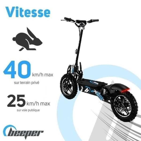 Cross Electric Scooter FX1600-S - BEEPER - 14" - 1600W - Svart