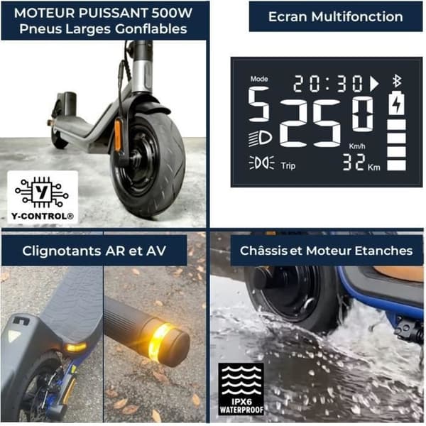 Elscooter - YEEP.ME - 100a - 500W - 10'' - 10,4Ah - 40km - Blinkers - 5 års garanti