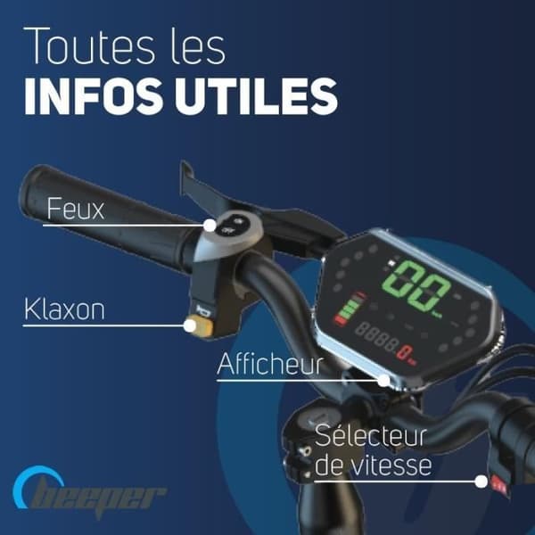 Terrängel scooter - BEEPER - Cross - 500W - 10" - 48V - 13Ah