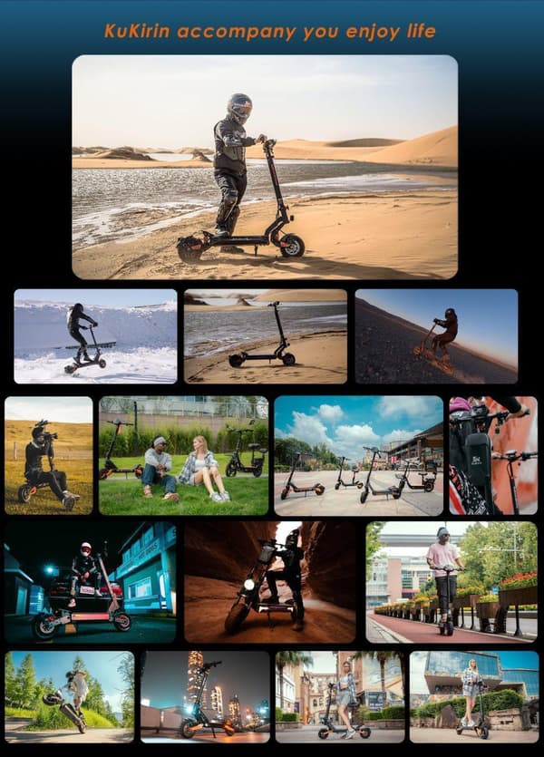 Trottinett Electric KUKIRIN G2 Master, moottori 2*1000W akku 52V 20.8Ah 70km Max kantama