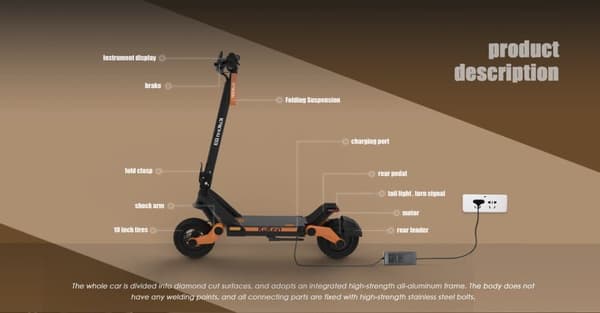 Kukirin G3 sähköskootteri – 63 km:n toimintasäde, nopeus 50 km/h, 1200 W moottori ja taitettava muotoilu kaupunkien työmatkalaisille