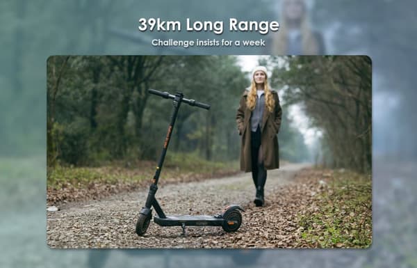 KuKirin S1 Max Vikbar elektrisk skoter 8 tum,350W motor,36V 10.4AH batteri,topphastighet 30Km/h,räckvidd 39km,3-växlad läge