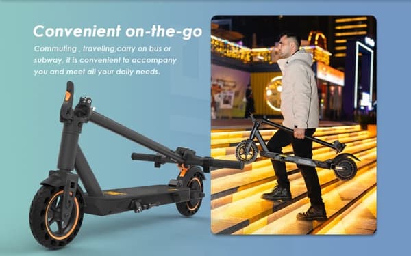 KuKirin S1 Max Vikbar elektrisk skoter 8 tum,350W motor,36V 10.4AH batteri,topphastighet 30Km/h,räckvidd 39km,3-växlad läge