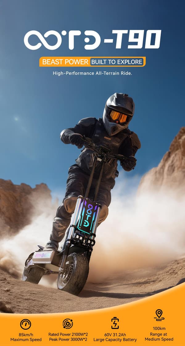 OOTD D99 Elektrisk skoter,3000W*2 Motor,40AH batteri,13-tums stadsdäck för terräng, FRAM OCH BAK SPING STÖTDÄMPARE
