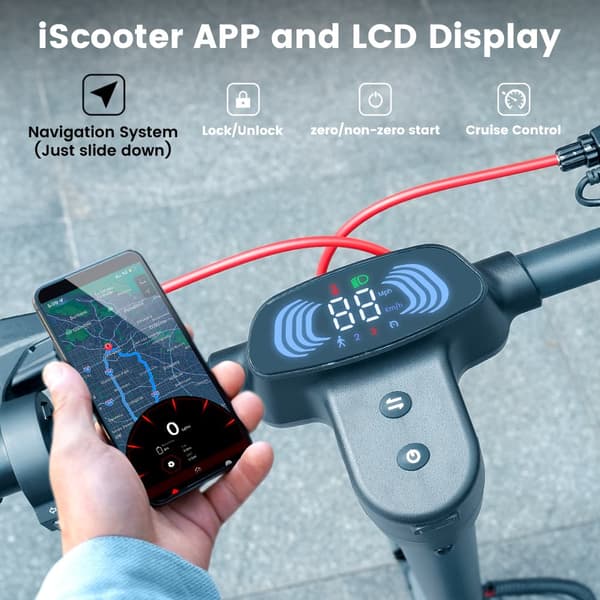 iScooter i10Pro Elscooter 800W Motor, 60 km Räckvidd, 45 km/h Hastighet, Dubbla Bromsar Perfekt för Stadspendling