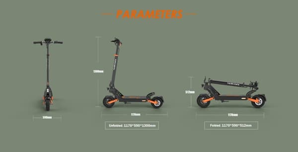 KuKirin G2 Pro VMP elektrisk scooter - 65 km rækkevidde, 500W motor, dobbelte skivebremser, IP54 vandtæt - Commuter elektrisk scooter