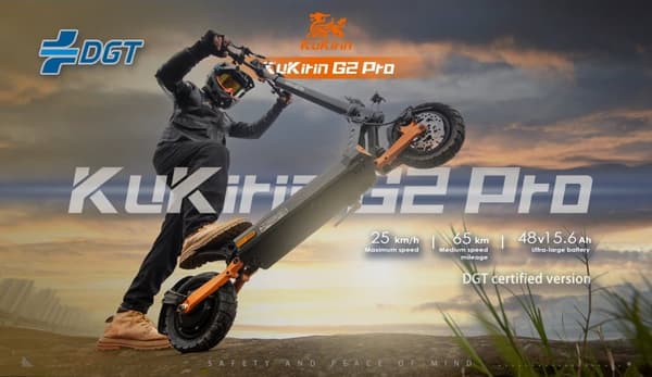 KuKirin G2 Pro VMP elektrisk scooter - 65 km rækkevidde, 500W motor, dobbelte skivebremser, IP54 vandtæt - Commuter elektrisk scooter