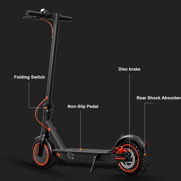 Scooter HS 04 foldbar elektrisk scooter 30 km rækkevidde, 350W motor, 25 km / t, 3 sekunders fold, let 12,5 kg perfekt til bypendling