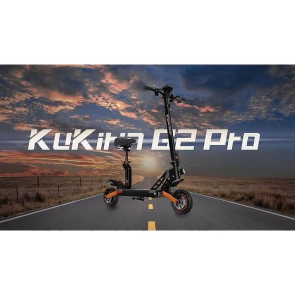 Kukirin G2 pro elektrisk kickbike, 600W 48V, Max räckvidd 55km, 15ah batteri, 9 "däck