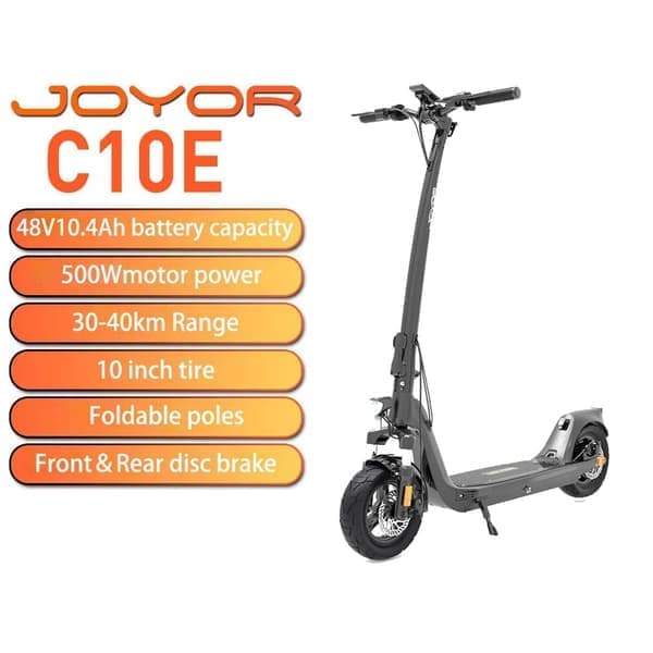 JOYOR C10E sähköskootteri aikuisille 500W moottori 48V10.4AH taitettava sähköskootteri 10 tuuman ilmarengas kaupunkien työmatka sähköskootteri