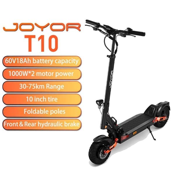 JOYOR T10 sähköskootteri aikuisille 1000W*2 moottori 60V18AH akku taitettava sähköskootteri 10 tuuman maastorengas sähköskootteri