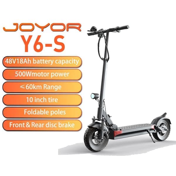 JOYOR Y6-S elektrisk scooter til voksne 500W motor 48V18AH batteri foldbar elektrisk scooter 10 tommer off-road dæk byscooter