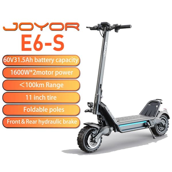 JOYOR E6-S sähköskootteri aikuisille 1600W*2 moottori 60V31.5AH akku sähköskootteri 11 tuuman renkaat sähköinen vuoristoskootteri